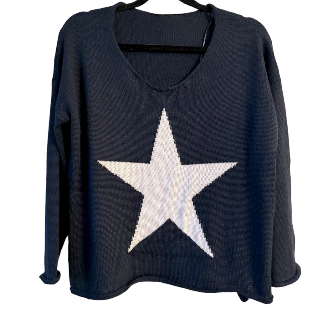 Navy Blue Star Sweater